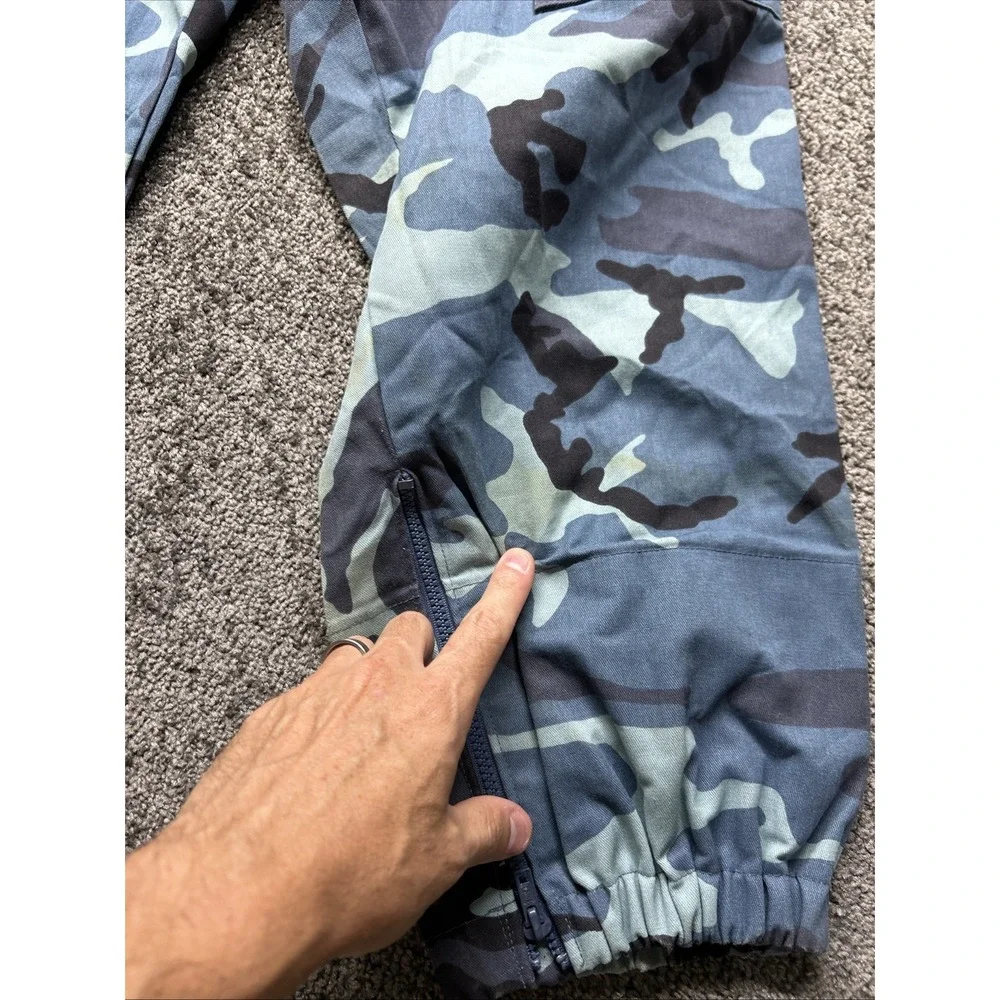 Flight Line Aviation Suit Coverall Mens Large Blue Camouflage Military Navy